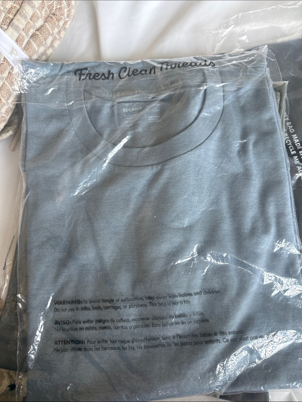Fresh Clean Threads Men’s Crew Neck T-Shirt — Slate Blue 2xlarge